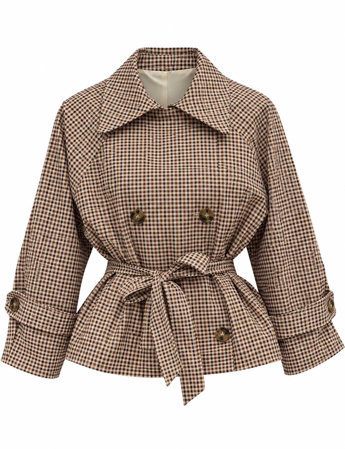 Veste Trench à Carreaux