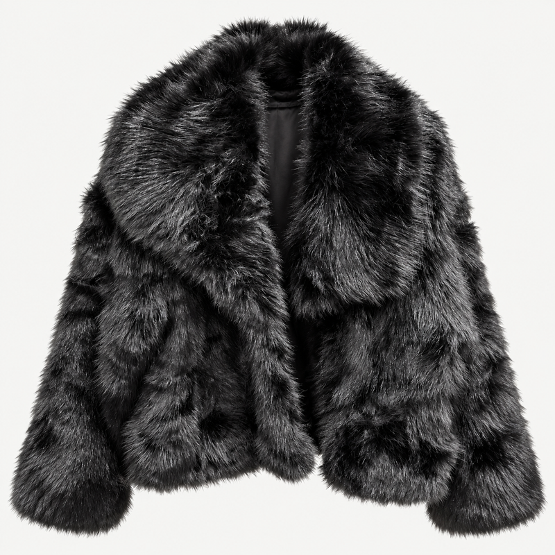 Veste en fourrure noire